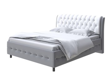 Двуспальная кровать Como (Veda) 4 180х200, Экокожа (Серый с белым) во Владивостоке