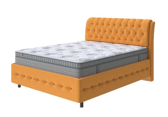 Двуспальная кровать Como (Veda) 4 Grand 180х200, Велюр (Scandi Cotton 18 Шафран) во Владивостоке - изображение