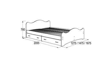Кровать односпальная 6 с ящиками, 80х200 Венге/Млечный дуб с основанием в Уссурийске - предосмотр 1