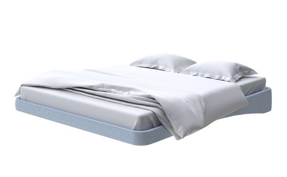 Кровать двуспальная парящая 160х200, Велюр (Scandi Cotton 21 Китайский Голубой) во Владивостоке - изображение