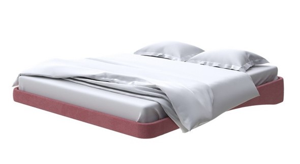 Парящая кровать 2-спальная 160х200, Велюр (Ultra Багряный) в Артеме - изображение