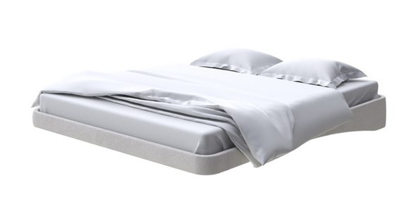 Кровать двуспальная парящая 160х200, Велюр (Ultra Серый камень) во Владивостоке - изображение