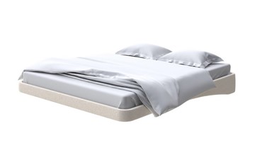 Парящая кровать 2-спальная 180х200, Искусственная шерсть (Лама Бежевый) во Владивостоке