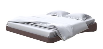 Кровать двуспальная парящая 200х200, Искусственная шерсть (Лама Шоколад) в Артеме