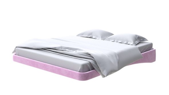 Парящая кровать 2-спальная 200х200, Велюр (Лофти Сиреневый) в Артеме - изображение