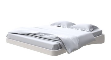 Кровать двуспальная парящая 200х200, Велюр (Scandi Cotton 3 Лён) во Владивостоке
