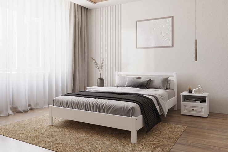 Полутороспальная кровать Милена (Белый античный) 140х200 в Артеме - изображение 2