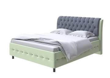 1,5-спальная кровать Como (Veda) 4 160х200, Экокожа (Зеленое яблоко/Темно-синий) во Владивостоке
