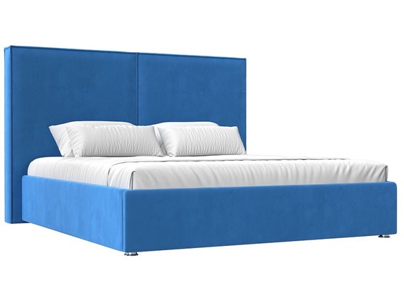 Кровать с подъемным механизмом Аура 160, Голубой (Велюр) во Владивостоке - изображение