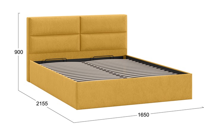 Кровать с подъемным механизмом Глосс Тип 1 (Микровелюр Wellmart Yellow) во Владивостоке - изображение 1