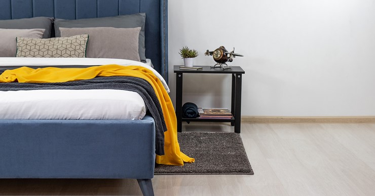 Кровать с механизмом двуспальная Мелисса 160,арт. Тори 83 велюр (серо-синий) + кроватное дно во Владивостоке - изображение 4