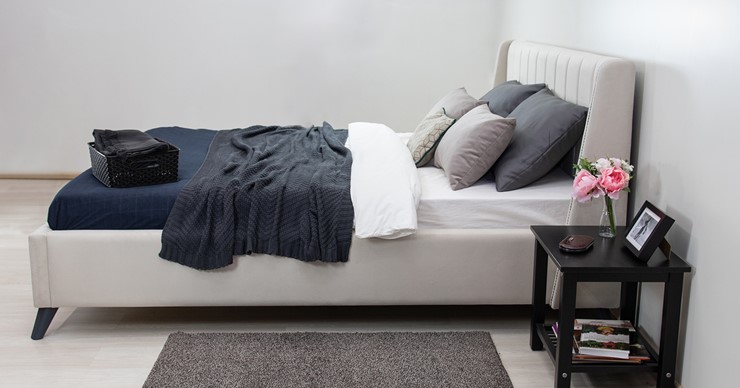 Кровать с механизмом двуспальная Мелисса 180,арт. Тори 56 велюр (светло-бежевый) + кроватное дно во Владивостоке - изображение 5
