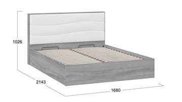 Кровать с подъемным механизмом Миранда тип 1 (Дуб Гамильтон/Белый глянец) в Артеме - предосмотр 1