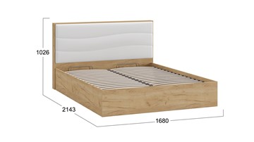 Двуспальная кровать с механизмом Миранда тип 1 (Дуб крафт золотой/Белый глянец) во Владивостоке - предосмотр 1