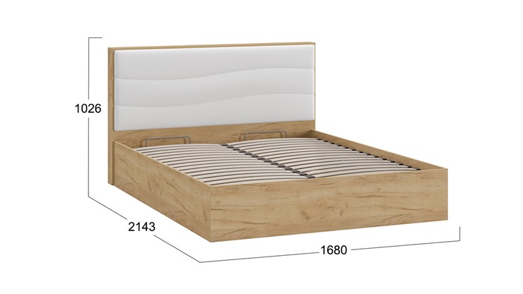 Двуспальная кровать с механизмом Миранда тип 1 (Дуб крафт золотой/Белый глянец) во Владивостоке - изображение 1