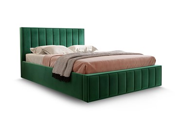 Кровать с механизмом двуспальная Вена 1600 с ящиком, Велюр Мора зеленый во Владивостоке