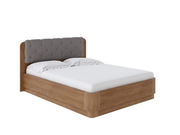 Двуспальная кровать с механизмом Wood Home 1 180х200, Антик (сосна) с брашированием/Лама Светло-серый в Артеме