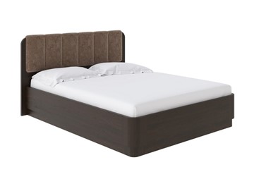Двуспальная кровать с механизмом Wood Home 2 160х200, Флок (Венге (сосна) с брашированием/Бентлей Какао) в Артеме