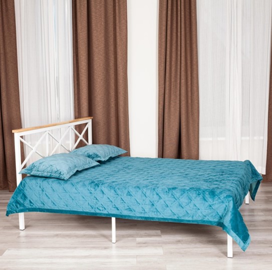 Кровать с основанием Iris (mod.9311) дерево гевея/металл, 160*200 см (Queen bed), Белый (White) во Владивостоке - изображение 9