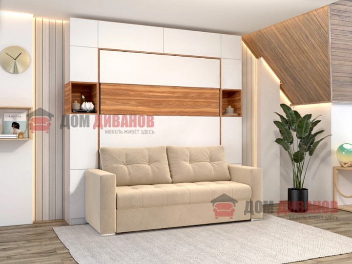 Кровать-шкаф с диваном Аделина 1600х2000 в Артеме - изображение 1
