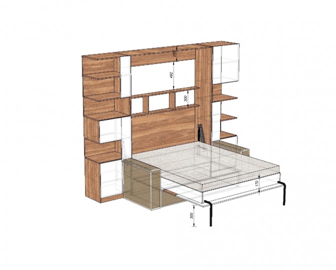 Кровать-шкаф с диваном Дина, 1600х2000 в Артеме - изображение 3