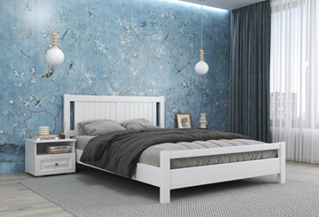 Кровать 2-спальная Ванесса из массива сосны (Белый Античный) 160х200 во Владивостоке - предосмотр 1