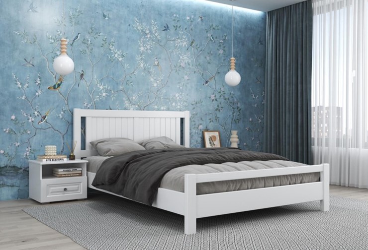 Кровать 2-спальная Ванесса из массива сосны (Белый Античный) 160х200 во Владивостоке - изображение 1