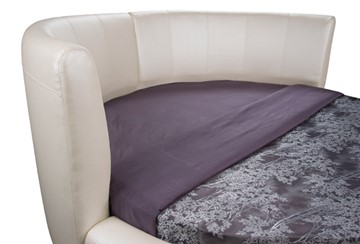 Круглая кровать Luna 200х200, Экокожа (Белый) в Артеме - предосмотр 1