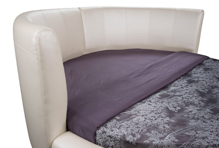 Круглая кровать Luna 200х200, Экокожа (Белый) в Артеме - изображение 1