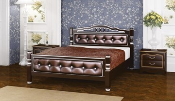 Кровать двуспальная Карина-11 (Орех Темный, обивка бриллиант) 160х200 в Уссурийске