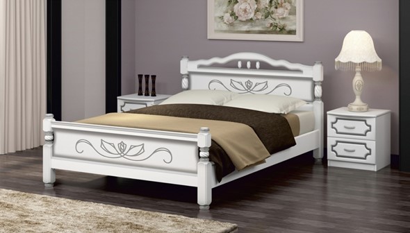 Кровать Карина-5 (Белый Жемчуг) 90х200 в Артеме - изображение