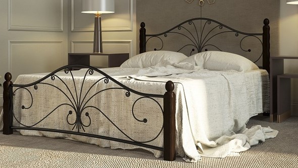 Кровать Фортуна 1, 1600, черный/шоколад в Артеме - изображение