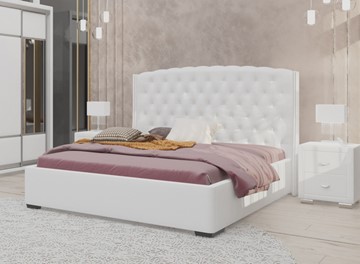 Кровать Dario Slim 160x200, Экокожа (Белый) в Артеме