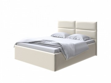 Кровать двуспальная Clever 160х190 без кроватного основания Экокожа (Молочный перламутр) в Артеме