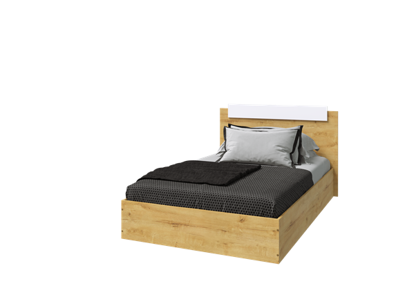 Кровать Эко 900 ЛДСП, Дуб вотан/Белый в Артеме - изображение