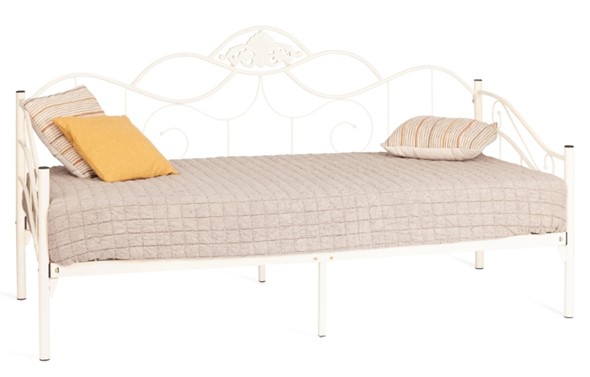 Кровать 1-спальная Federica (mod. AT-881) дерево гевея/металл, 90*200 см (Day bed), Белый (butter white) во Владивостоке - изображение