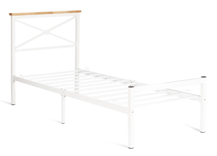 Спальная кровать Iris (mod.9311) дерево гевея/металл, 90*200 см (Single bed), Белый (White) в Артеме - изображение 1