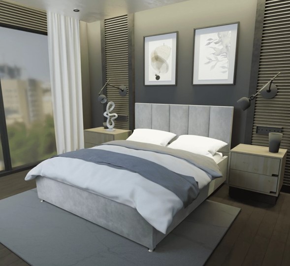 Кровать в спальню Мерида 140х200 с ортопедическим основанием во Владивостоке - изображение 1