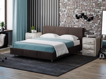 Спальная кровать Novo 90х200, Велюр (Monopoly Горячий шоколад (237)) в Артеме