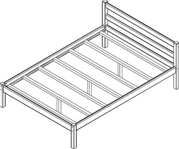 Кровать односпальная Рино с опорными брусками 90х200 массив сосны, без покрытия во Владивостоке - предосмотр 1