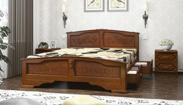 Кровать с выкатными ящиками Елена (Орех) 160х200 в Уссурийске