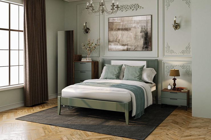 Полуторная кровать Бетти из массива сосны (Оливковый) 140х200 в Уссурийске - изображение 2