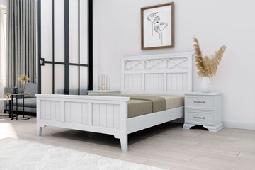 Полутороспальная кровать Грация-5 с белым карнизом (Белый Античный) 140х200 во Владивостоке - предосмотр 1