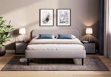Двуспальная кровать Hanna 160х200 с основанием (Багама серый) во Владивостоке - предосмотр 1