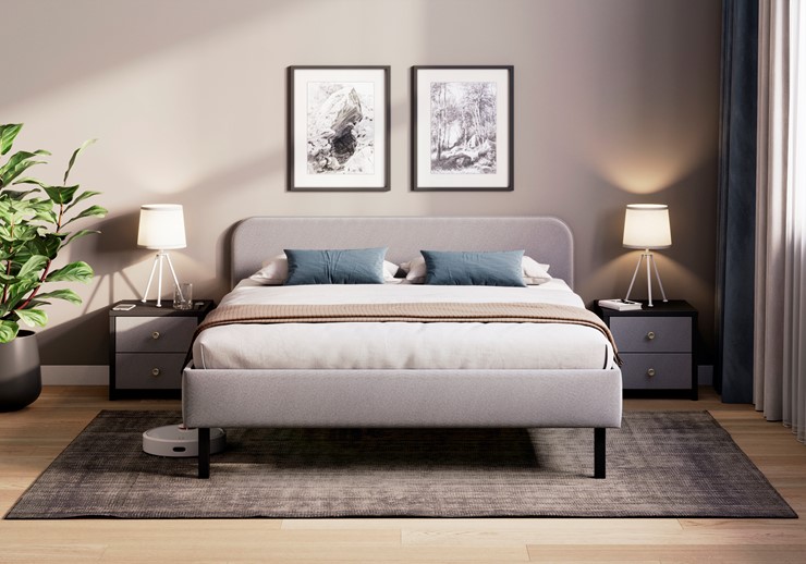 Двуспальная кровать Hanna 160х200 с основанием (Багама серый) во Владивостоке - изображение 1