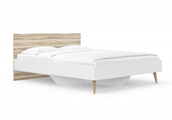 Спальная кровать Ines 140х190, Ясень Ориноко (Белый) в Артеме - изображение