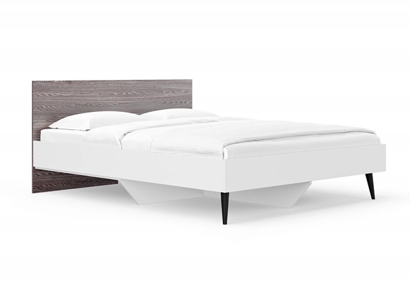 Спальная кровать Ines 140х200, Ясень Анкор (Белый) в Артеме - изображение