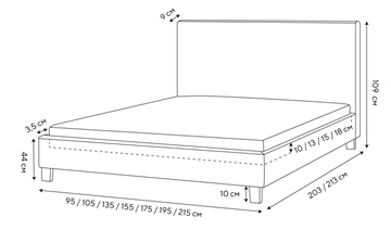 Полутороспальная кровать Lino 140х200, Велюр (Monopoly Прованский синий (792)) во Владивостоке - предосмотр 1