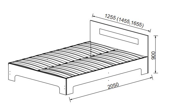 Кровать 1.5-спальная Некст, 1200х2000 с металлическим ортопедическим осн., на ножках, цвет дуб сонома/белый во Владивостоке - изображение 1