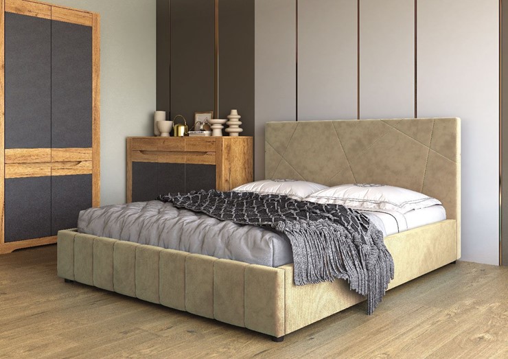 Кровать спальная Нельсон Абстракция 120х200 (вариант 3) с основанием в Уссурийске - изображение 1